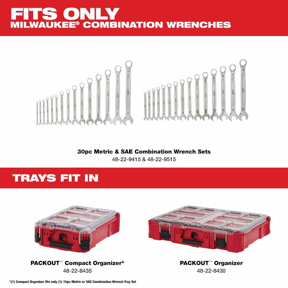 Milwaukee 48-22-9485T 30pc Metric & SAE Combination Wrench Trays - 2