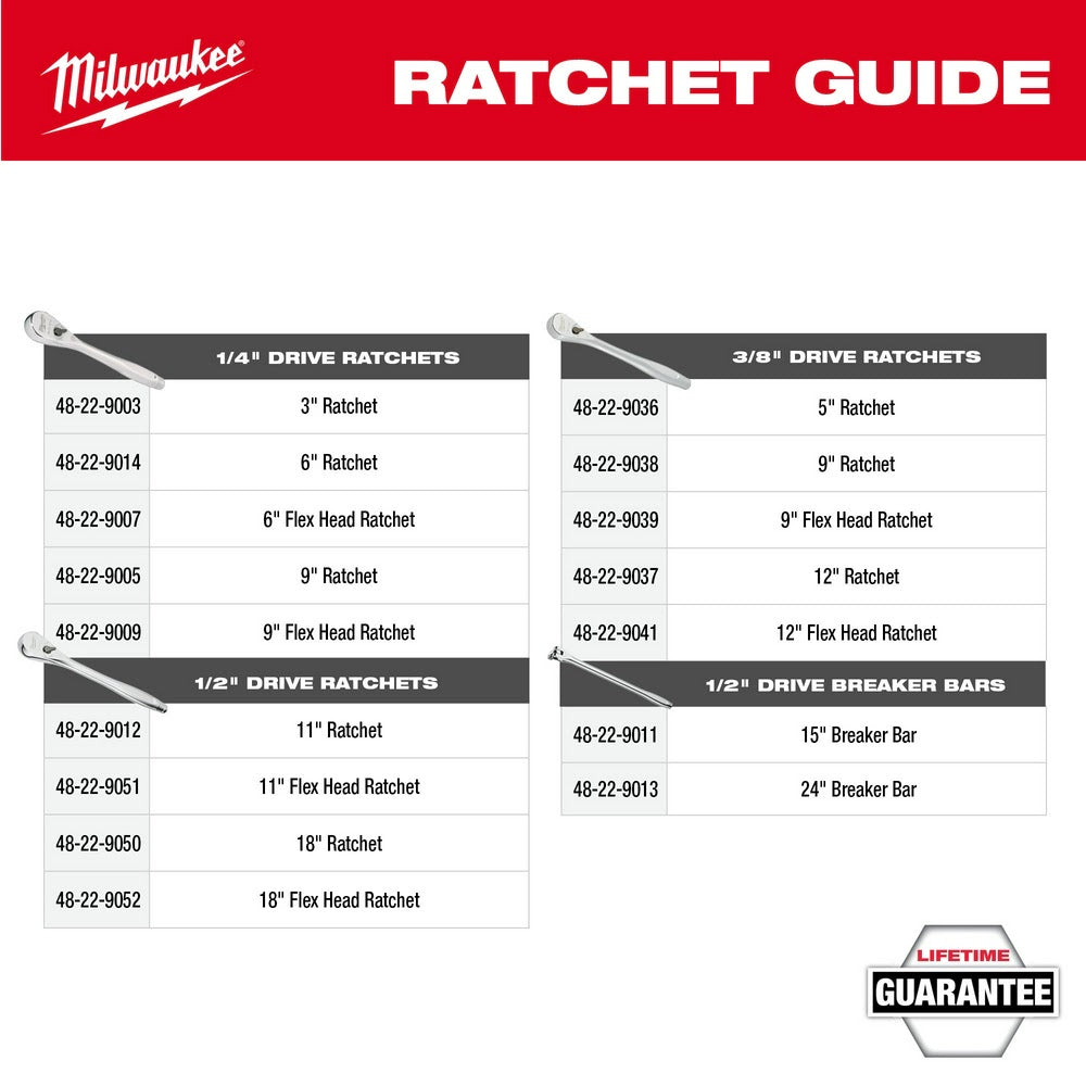 Milwaukee 48-22-9487 47PC 1/2" Drive Ratchet & Socket Set with PACKOUT Organizer - 12