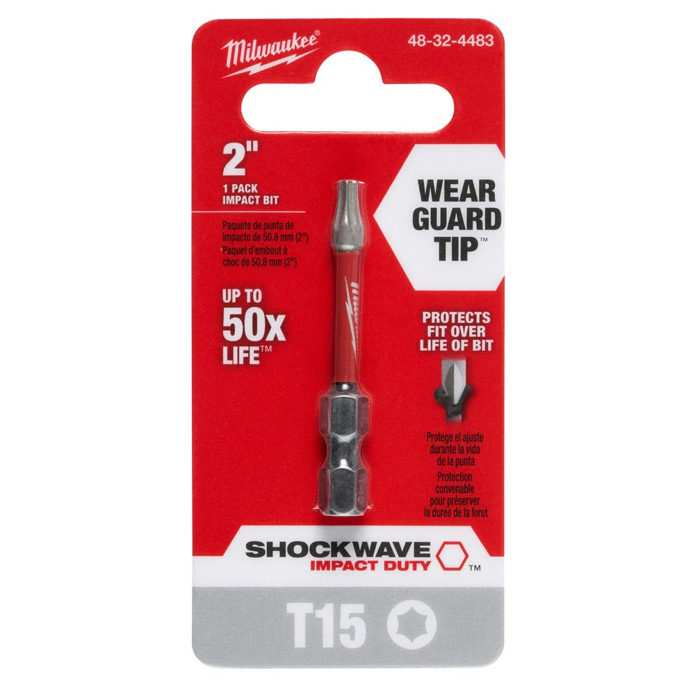 Milwaukee 48-32-4483 T15 Torx Shockwave 2" Power Bit - 7