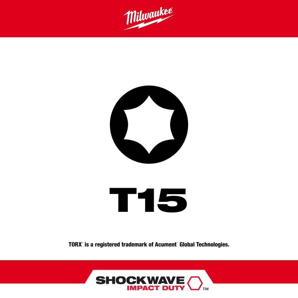 Milwaukee 48-32-4683 Shockwave 2" T15 5PK - 2