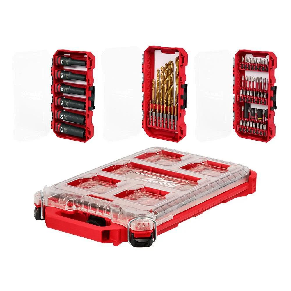 Milwaukee 48-32-5162 SHOCKWAVE Impact Duty 60PC Drill, Drive & Fasten PACKOUT Set