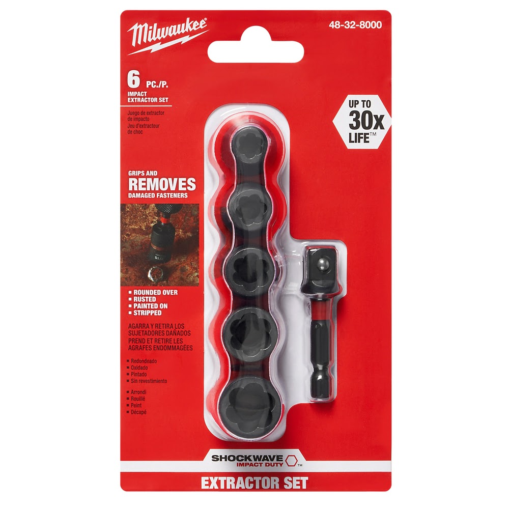 Milwaukee  48-32-8000 6 Piece Shockwave Impact Extractor Set - 4