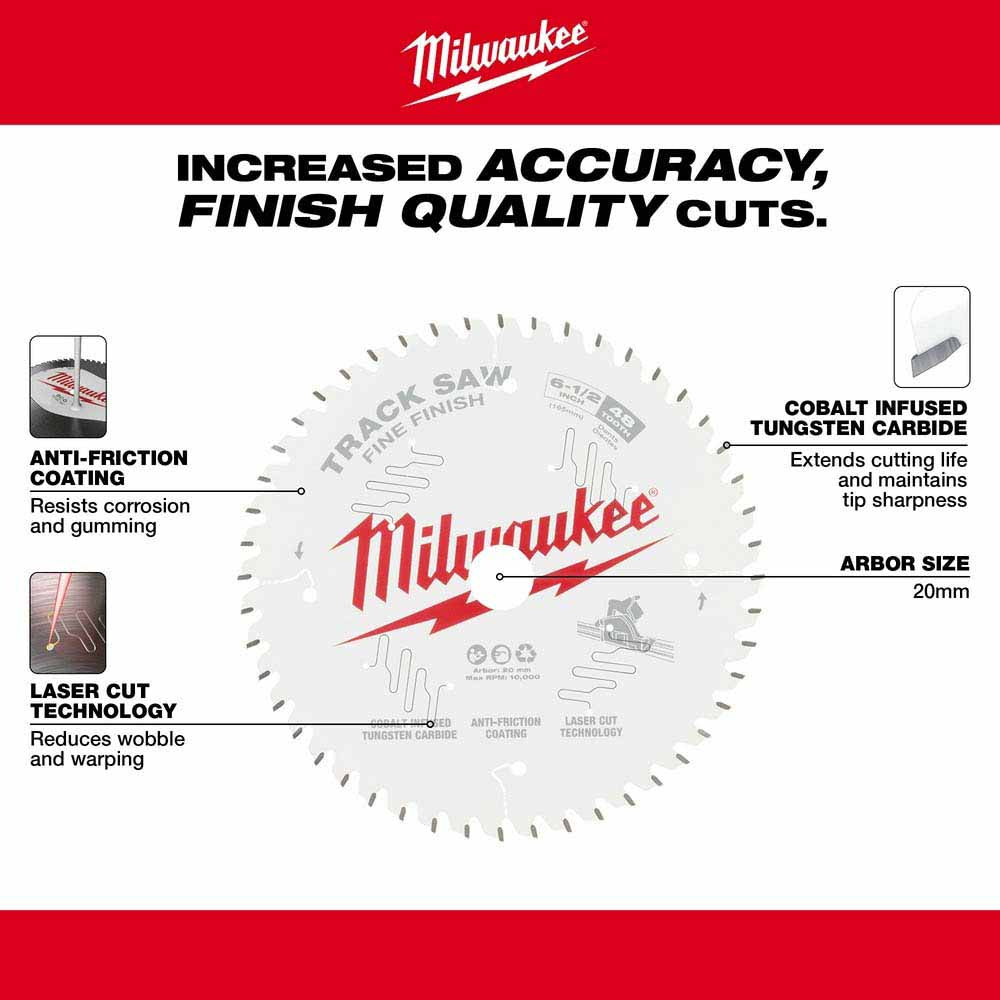 Milwaukee 48-40-0627 6-1/2" 48T Fine Finish Track Saw Blade - 2