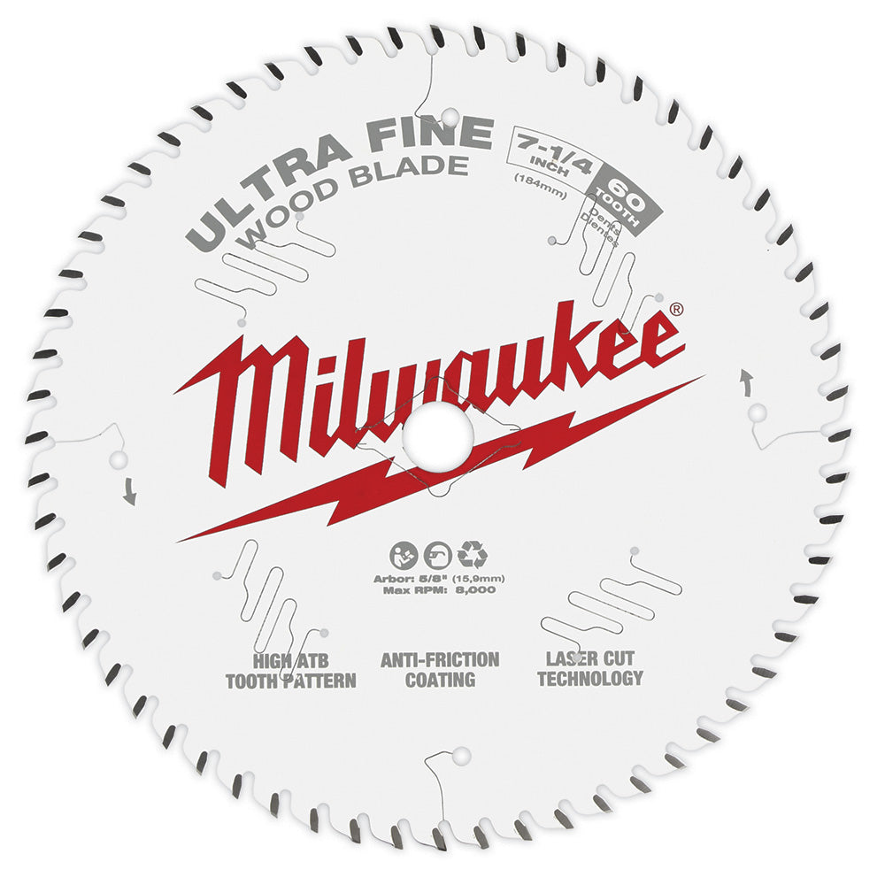 Milwaukee 48-40-0730 7-1/4" 60T Ultra Fine Finish Circular Saw Blade