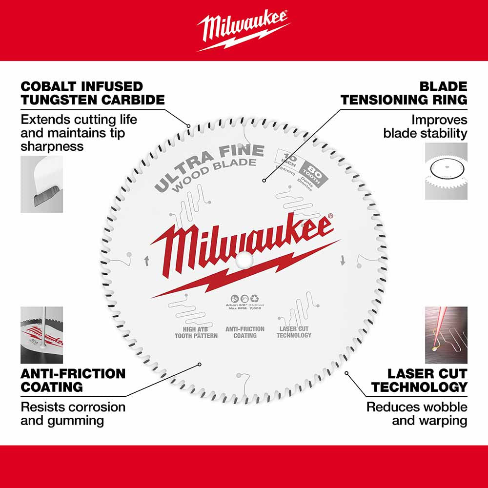 Milwaukee 48-40-1032 10" 80T Ultra Fine Finish Circular Saw Blade - 4