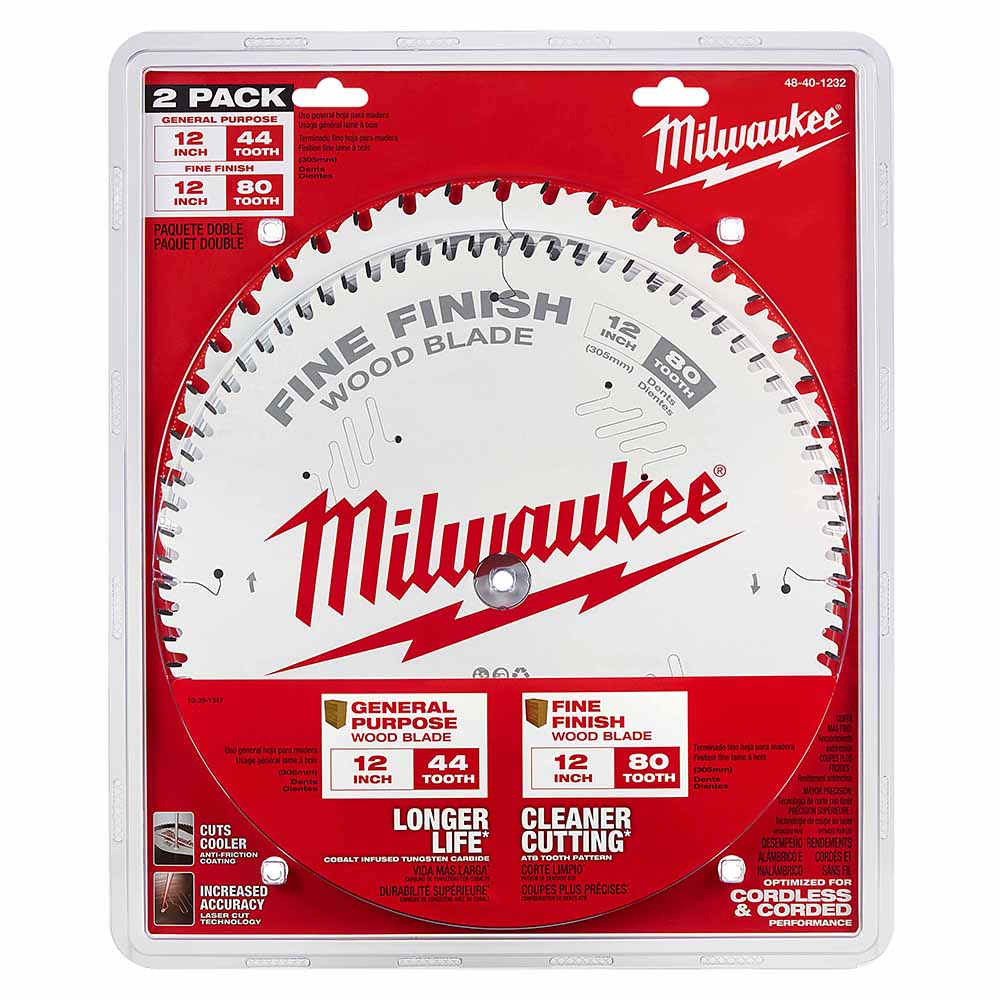 Milwaukee 48-40-1232 12" 44T + 80T Two Pack Circular Saw Blade - 7