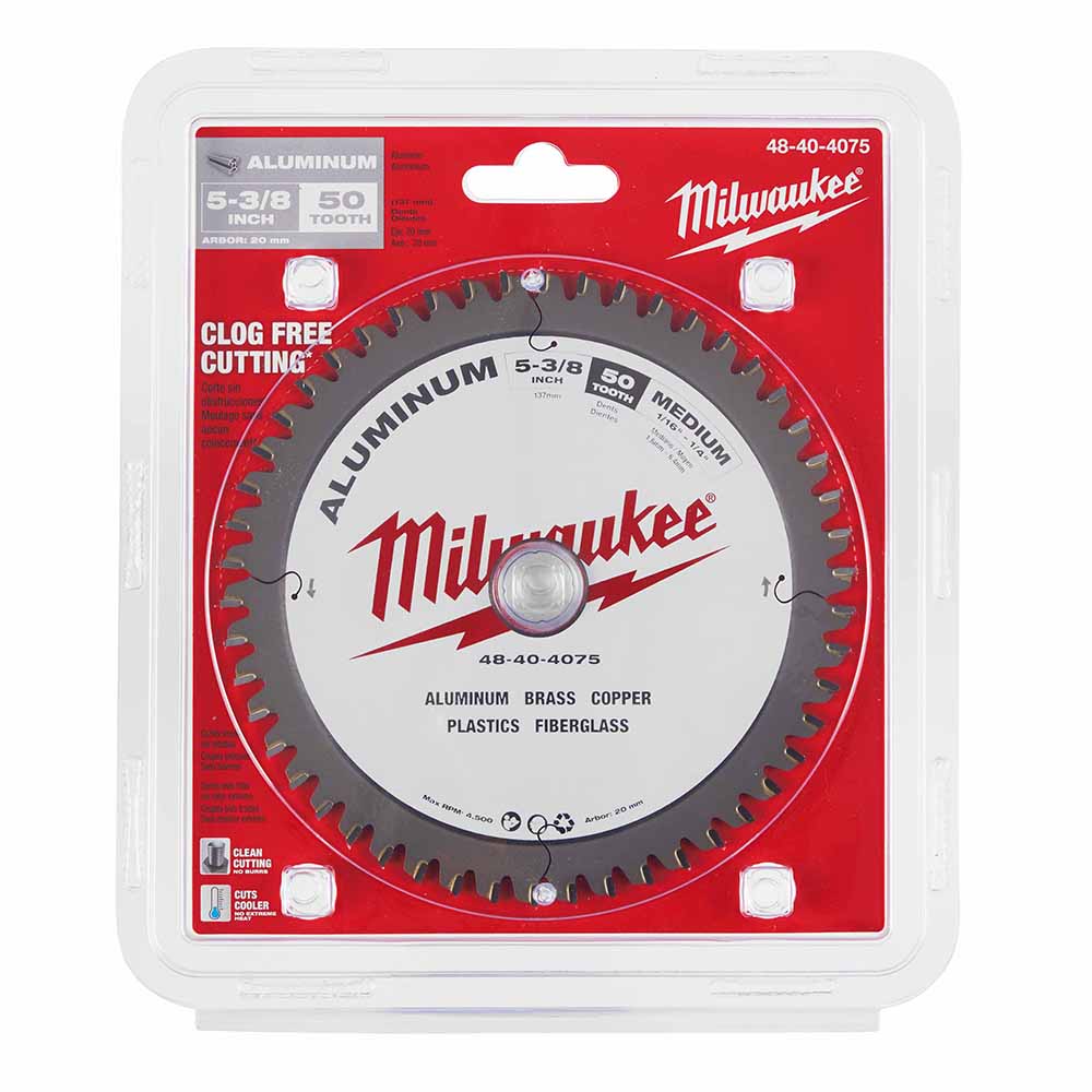 Milwaukee 48-40-4075 5-3/8” Metal Saw Blade 50 Tooth Non-Ferrous - 6