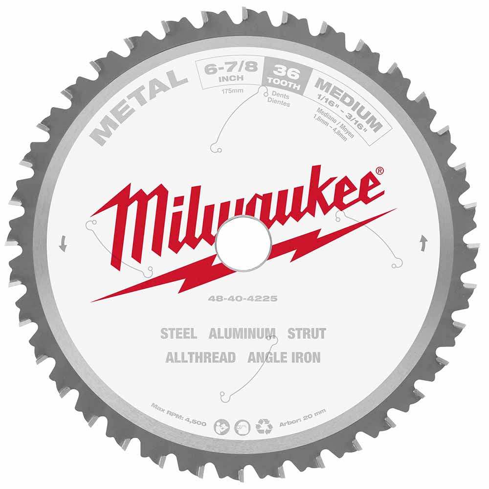 Milwaukee  48-40-4225 6-7/8" 36T METAL CSB, 20MM