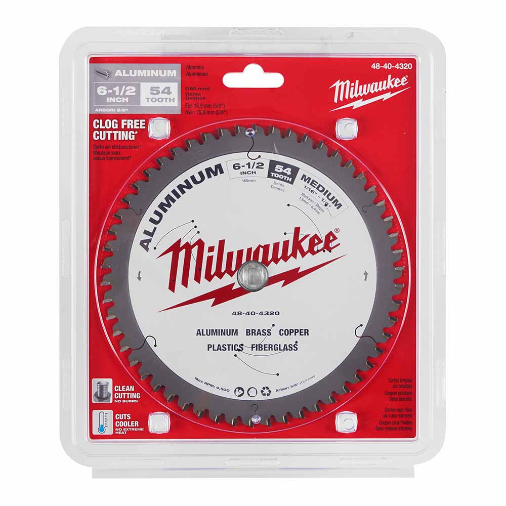 Milwaukee  48-40-4320 6-1/2" 54T ALUMINUM CSB, 5/8" - 11