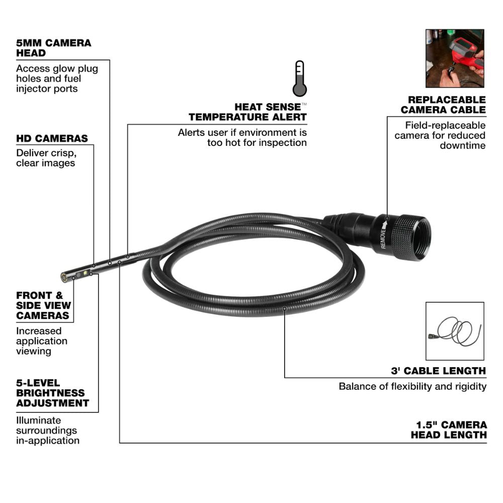 Milwaukee 48-53-3150 5mm Borescope Camera Cable - 2