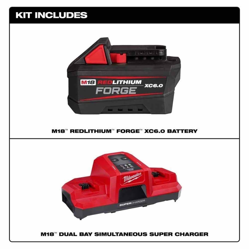 Milwaukee 48-59-1861 M18 18V Lithium-Ion High Output Starter Kit with FORGE 6.0Ah Battery and Rapid Charger - 3