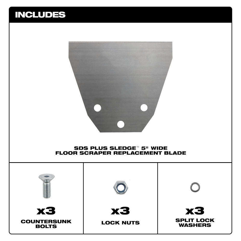 Milwaukee 48-62-1914 SDS PLUS SLEDGE Floor Scraper Replacement Kit - 4