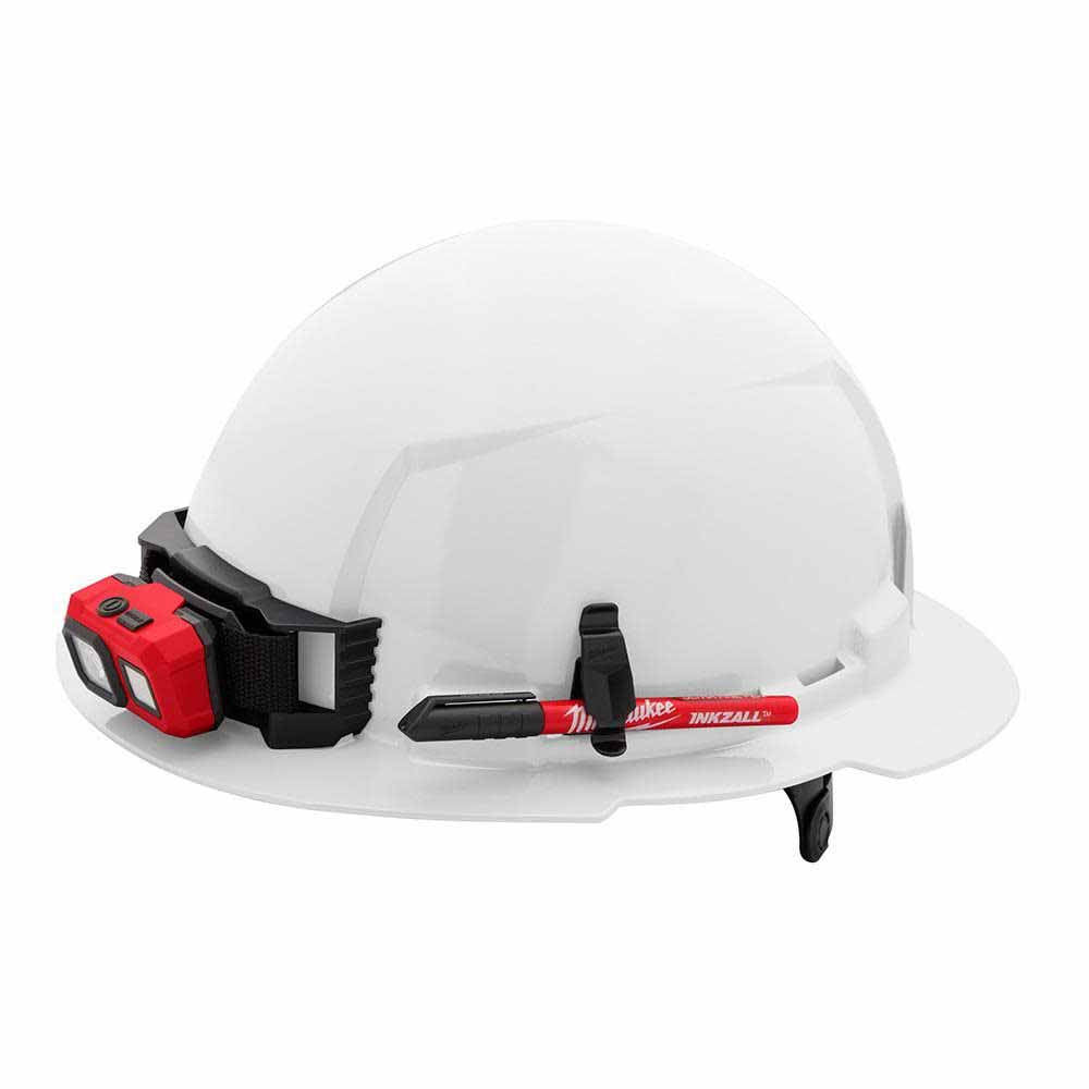 Milwaukee 48-73-1121 White Full Brim Hard Hat with 6PT Ratcheting Suspension – Type 1 Class E - 6