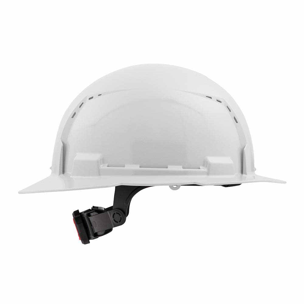 Milwaukee 48-73-1221 White Full Brim Vented Hard Hat with 6PT Ratcheting Suspension – Type 1 Class C - 4