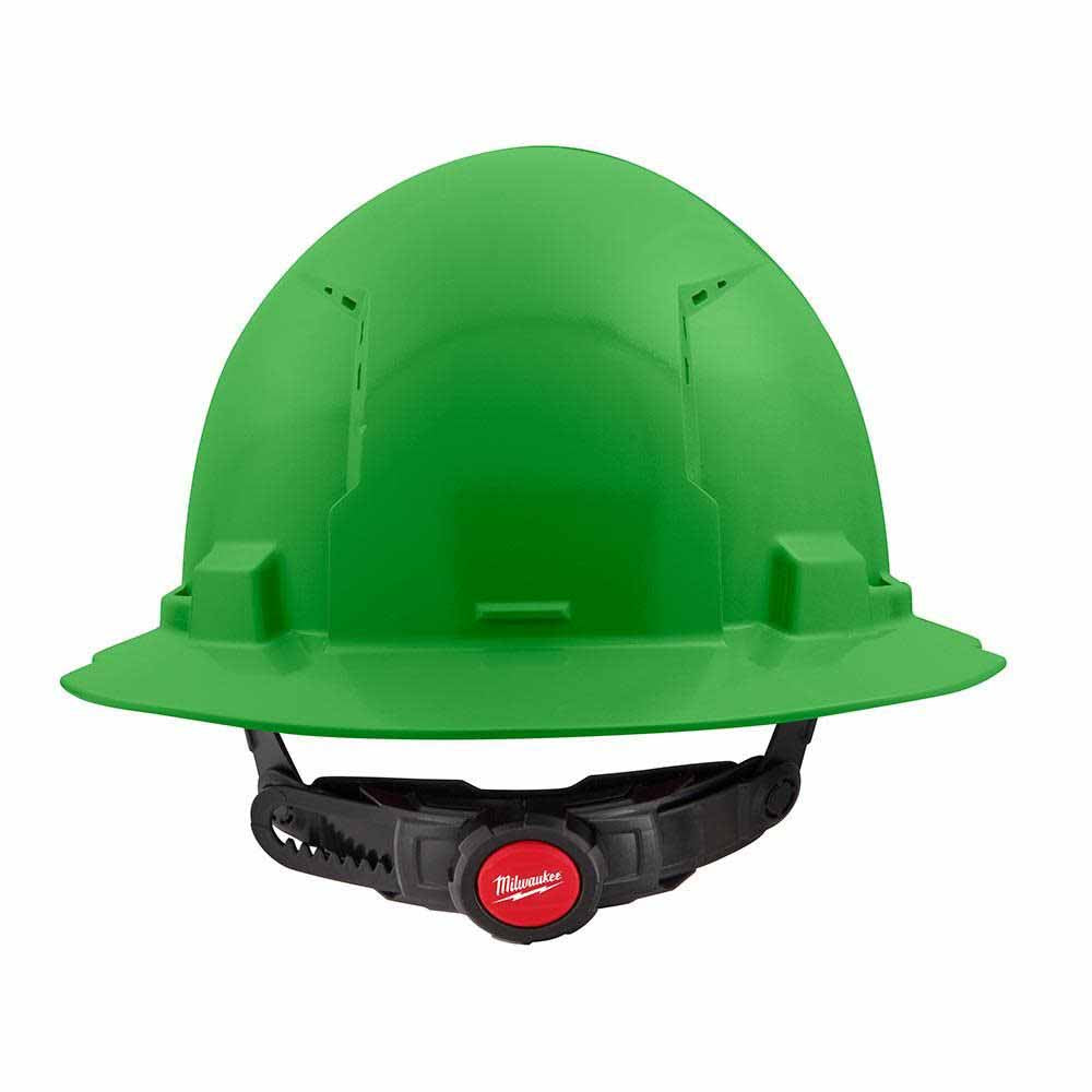 Milwaukee 48-73-1227 Green Full Brim Vented Hard Hat with 6PT Ratcheting Suspension – Type 1 Class C - 2