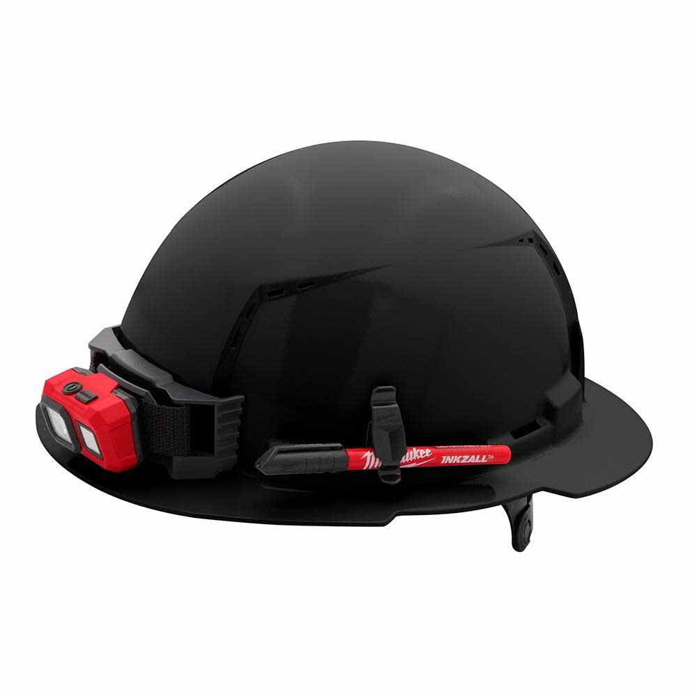 Milwaukee 48-73-1231 Black Full Brim Vented Hard Hat with 6PT Ratcheting Suspension – Type 1 Class C - 6