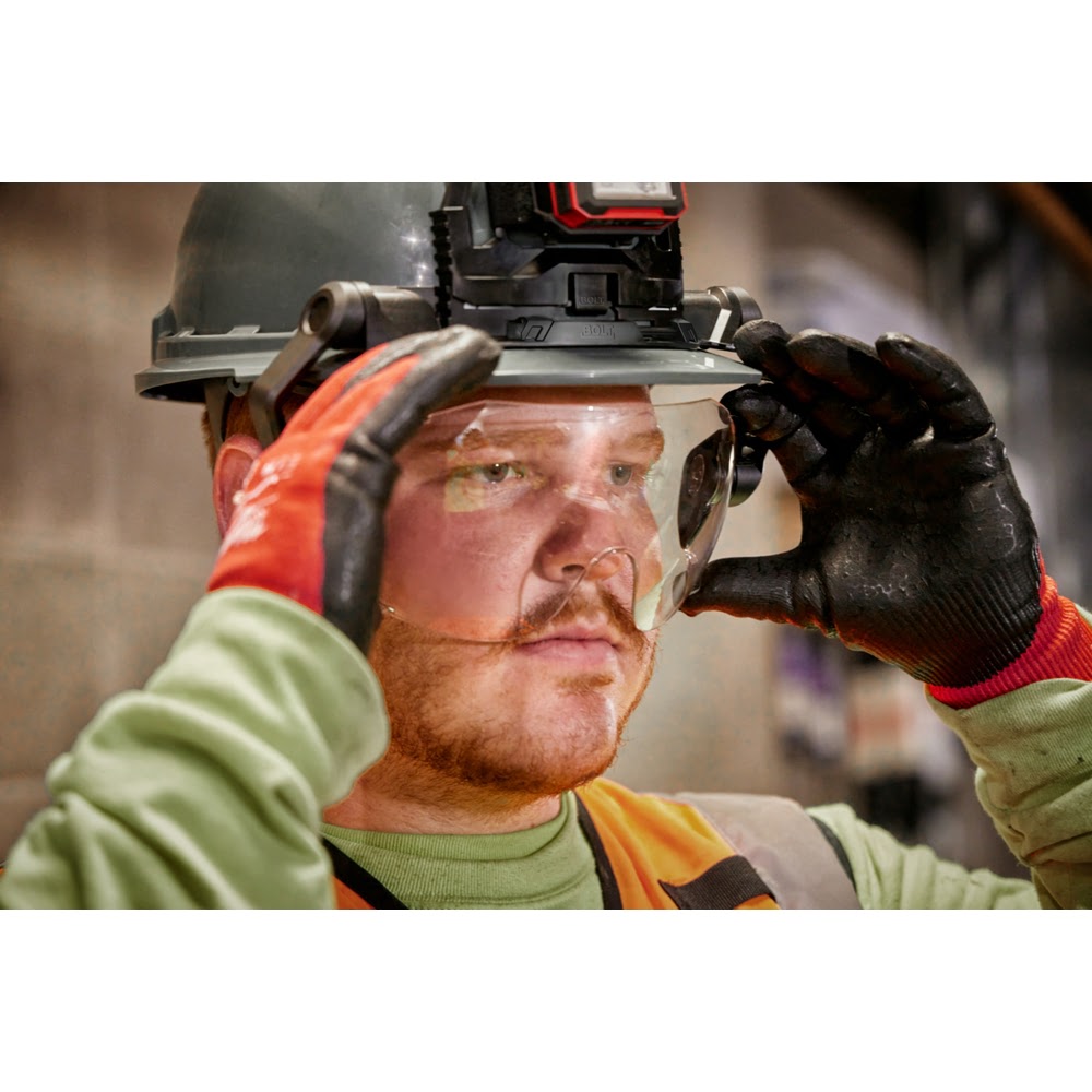 Milwaukee 48-73-1410 BOLT Eye Visor / Face Shield - Clear Dual Coat Lens (Compatible with Milwaukee Safety Helmets & Hard Hats) - 16