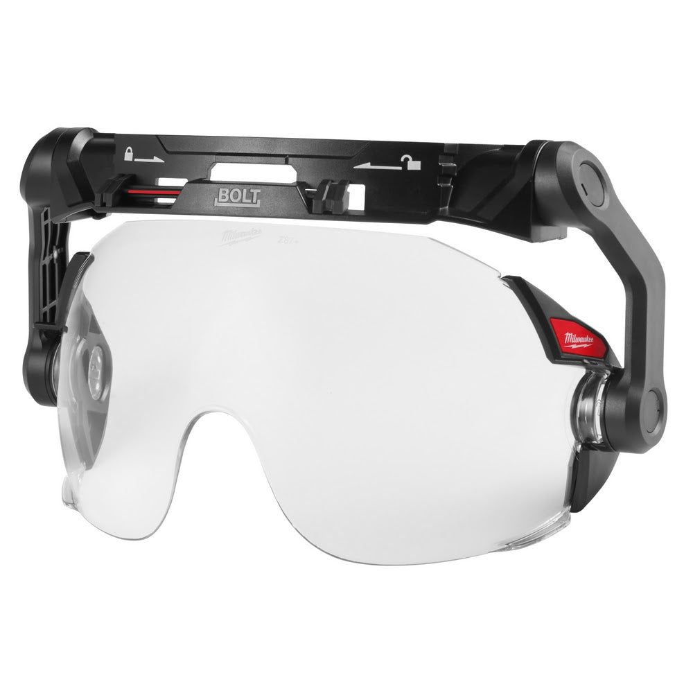 Milwaukee 48-73-1411 BOLT Eye Visor / Face Shield - Clear Dual Coat Lens with Head Lamp Mount Bracket (Compatible with Milwaukee Safety Helmets)