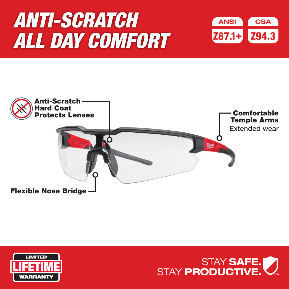 Milwaukee 48-73-2011 Safety Glasses - Clear Anti-Scratch Lenses - 2