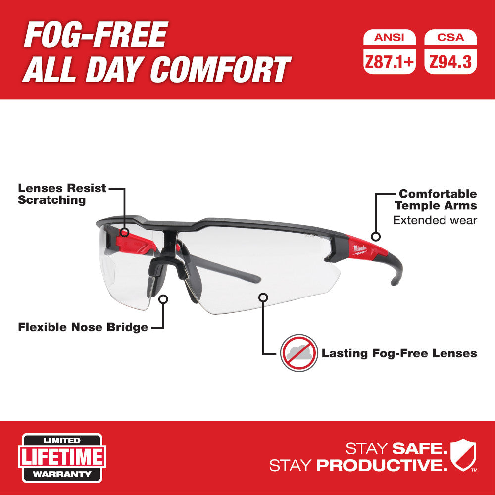 Milwaukee 48-73-2013 Safety Glasses - Clear Fog-Free Lenses - 2