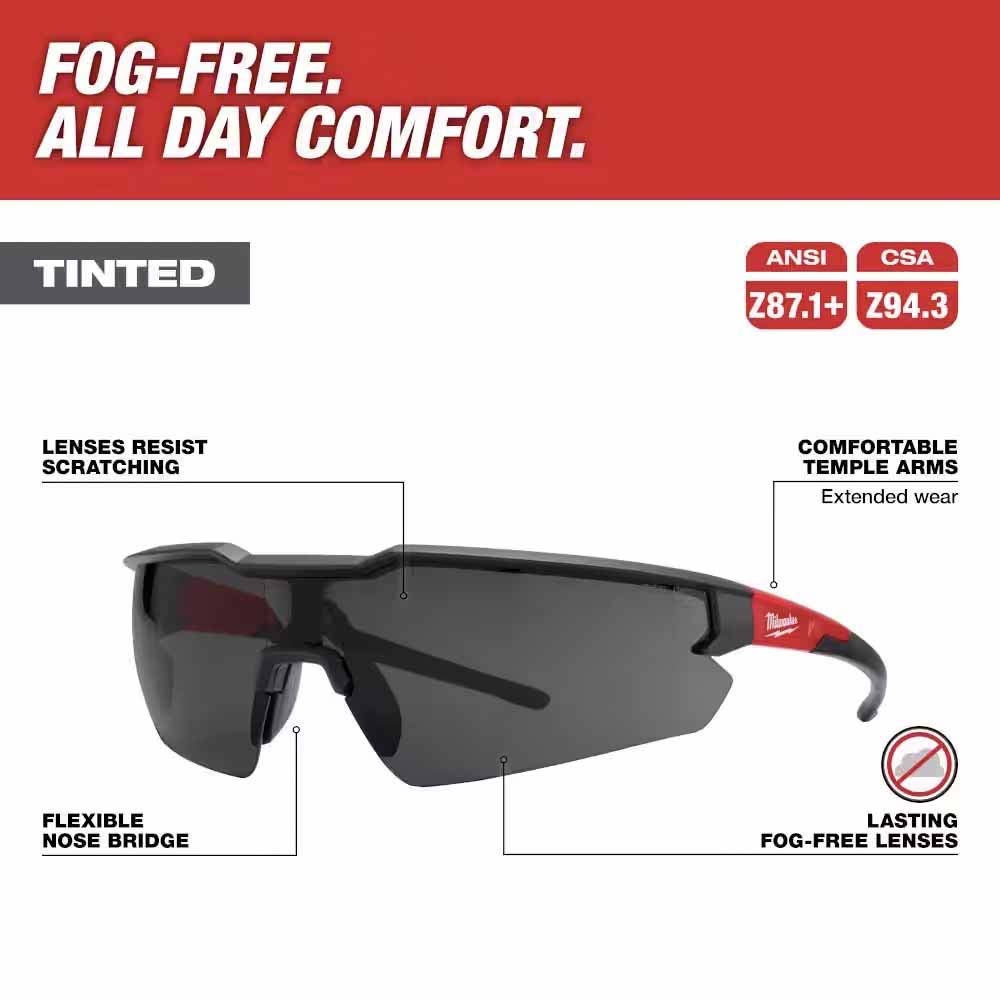 Milwaukee 48-73-2017 Safety Glasses - Tinted Fog-Free Lenses - 2