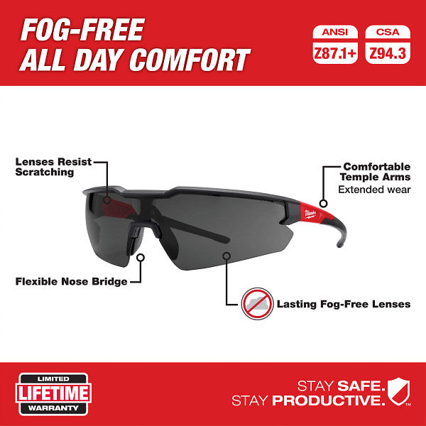 Milwaukee 48-73-2017 Safety Glasses - Tinted Fog-Free Lenses - 8