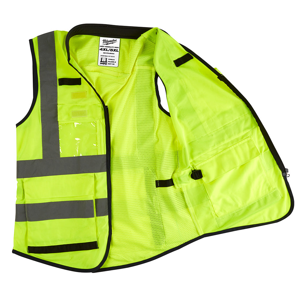 Milwaukee 48-73-5044 High Visibility Yellow Performance Safety Vest - 4X/5X - 2