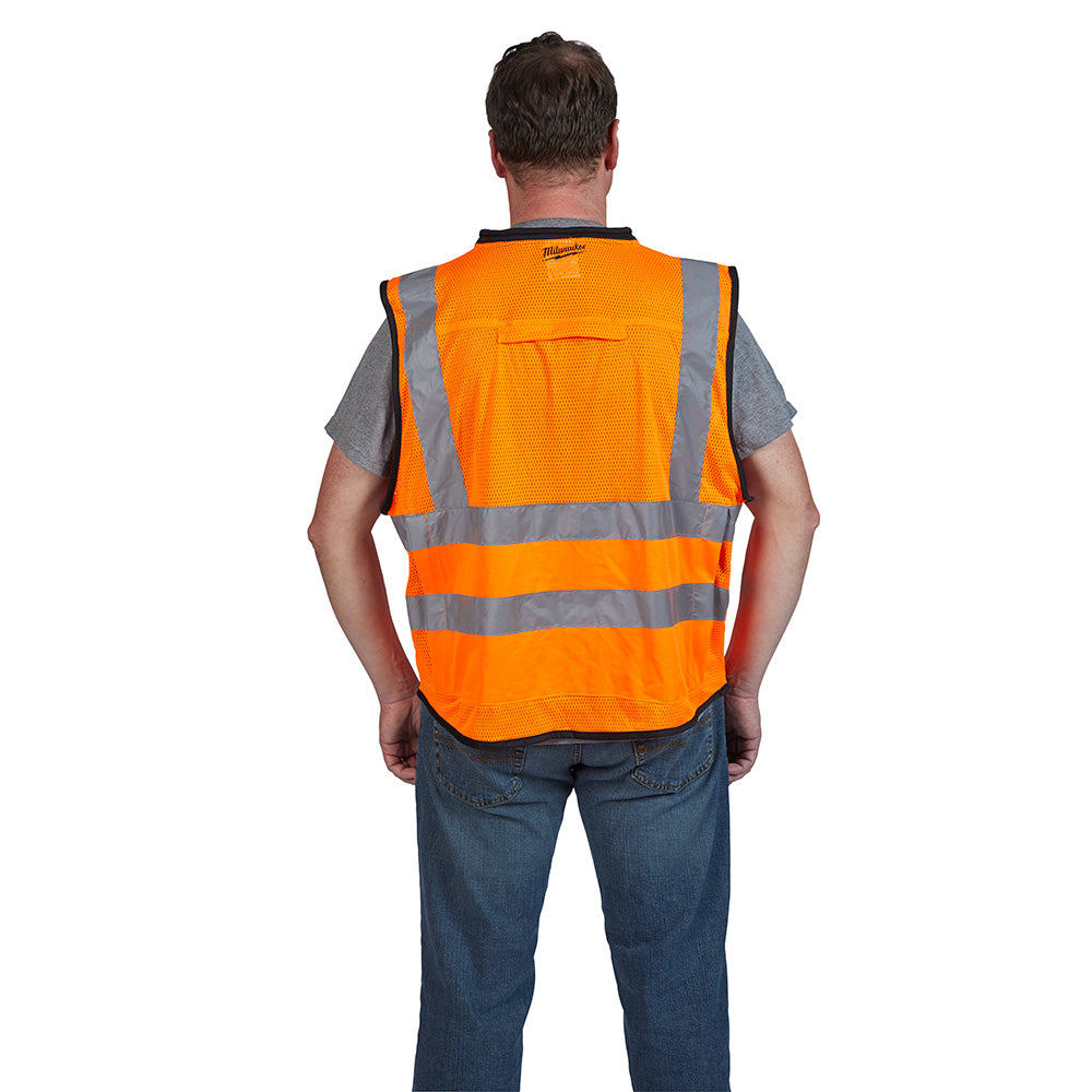 Milwaukee 48-73-5052 High Visibility Orange Performance Safety Vest - L/XL - 4