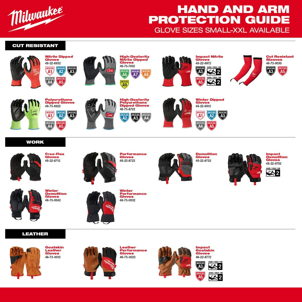 Milwaukee 48-73-7003B 12 Pair Cut Level 6 High-Dexterity Nitrile Dipped Gloves - XL - 8