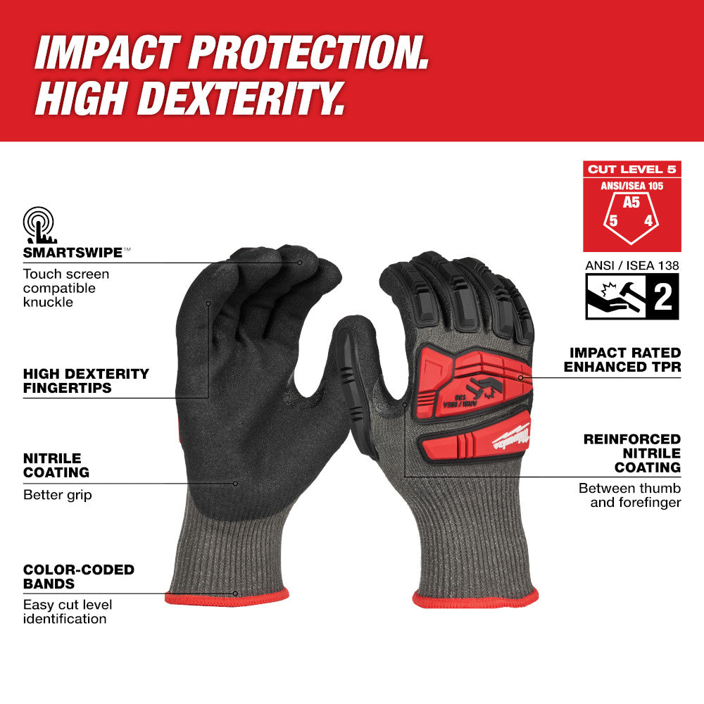 Milwaukee 48-73-8153 Impact Cut 5 Nitrile Dip Glove - XL - 2