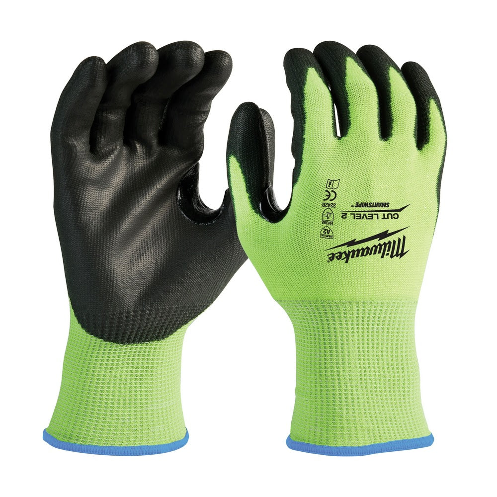 Milwaukee 48-73-8922 High Visibility Cut Level 2 Polyurethane Dipped Safety Gloves - Large