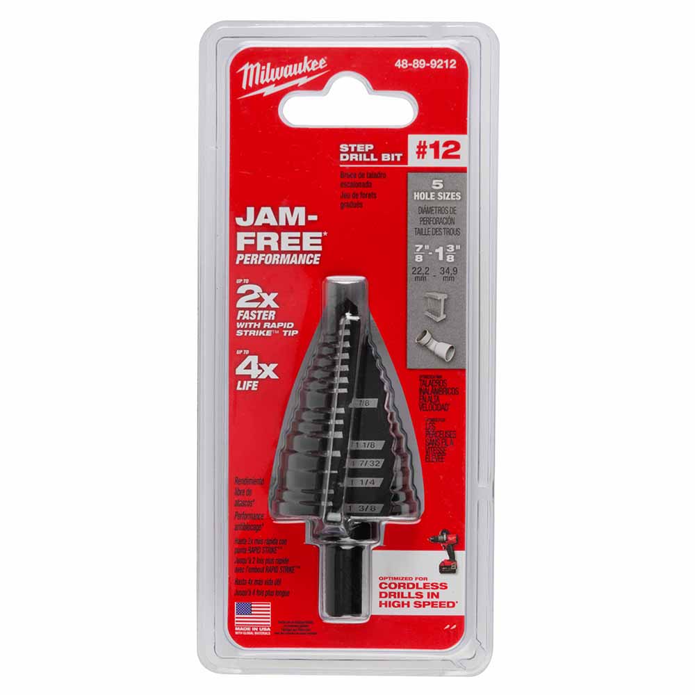 Milwaukee 48-89-9212 Milwaukee #12 Step Bit 7/8"-1-3/8" - 7