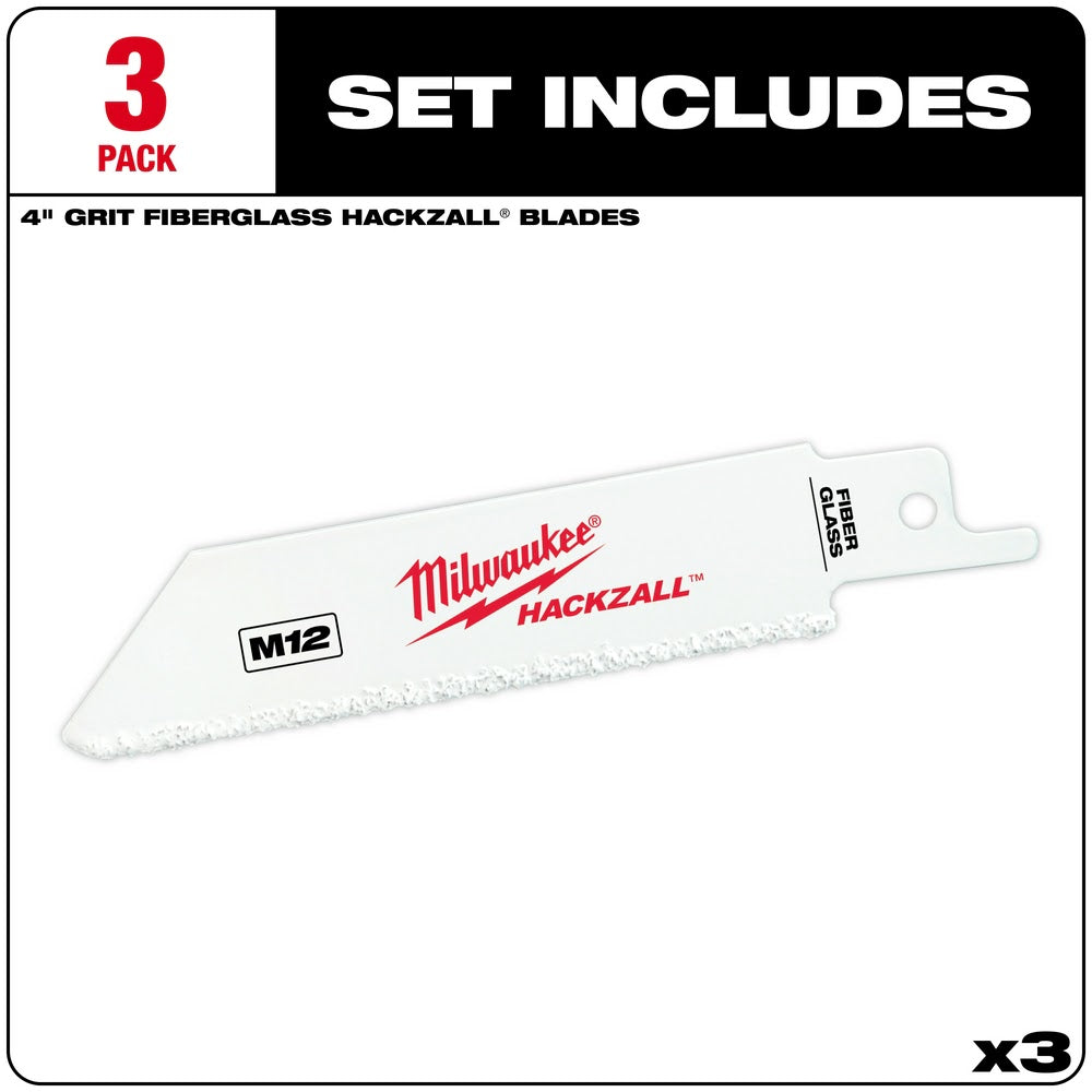 Milwaukee 49-00-5400 M12 Hackzall Blade Fiberglass 3-Pack - 2