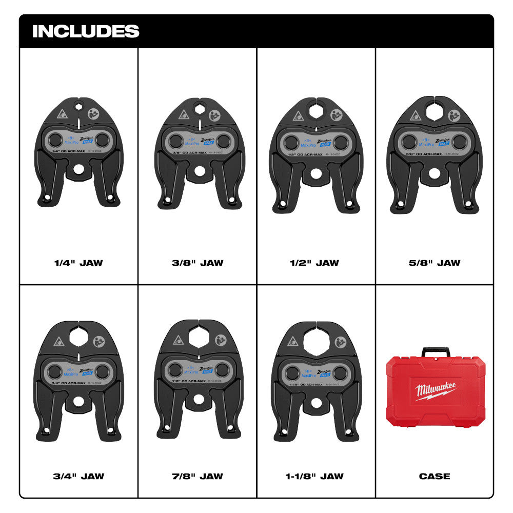 Milwaukee 49-16-2462Z 1/4"- 1-1/8" ZoomLock MAX Press Jaw Kit for M12 FORCE LOGIC Press Tools - 2