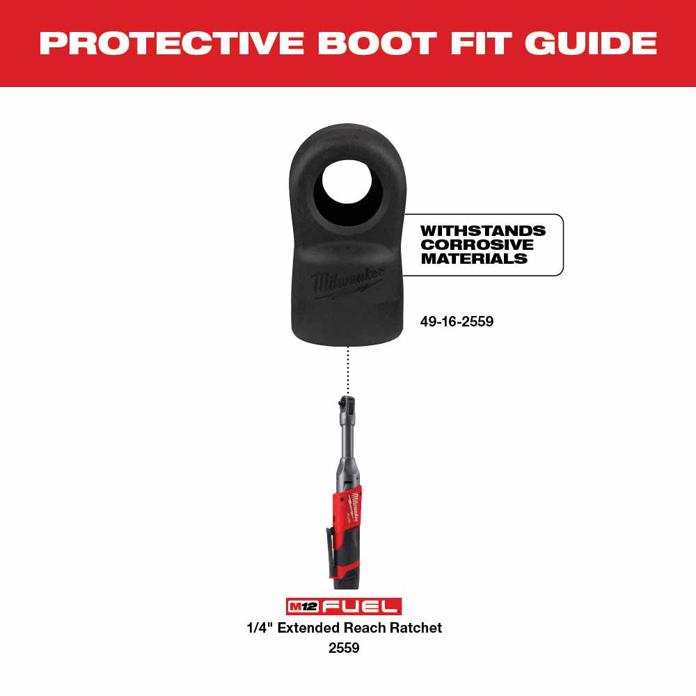 Milwaukee 49-16-2559 M12 FUEL 1/4" Extended Reach Ratchet Rubber Boot - 2