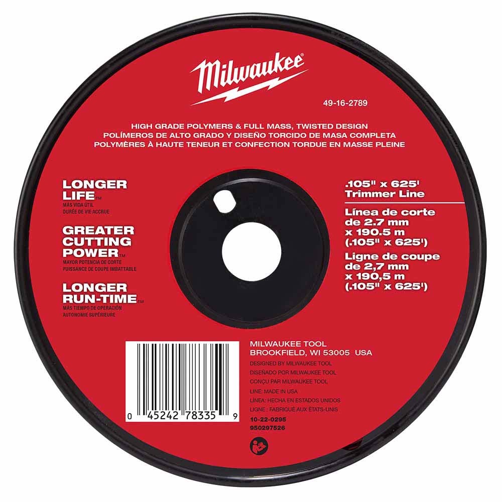 Milwaukee 49-16-2789 .105" x 625' Trimmer Line - 2