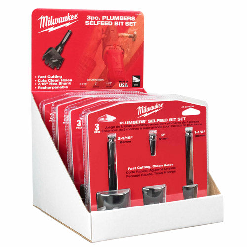 Milwaukee 49-22-0030 Selfeed Bit Plumbers Kit 3 Piece - 4