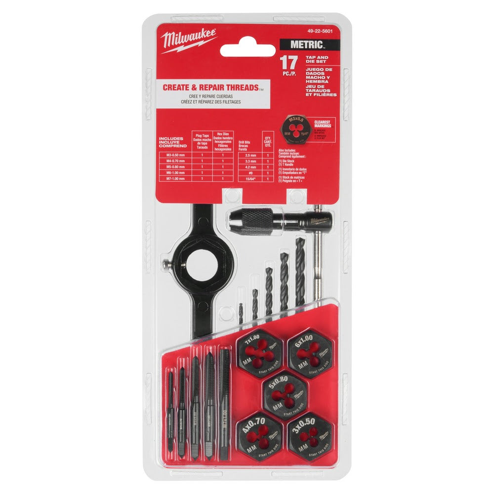 Milwaukee 49-22-5601 17PC Metric Tap and Die Set - 9