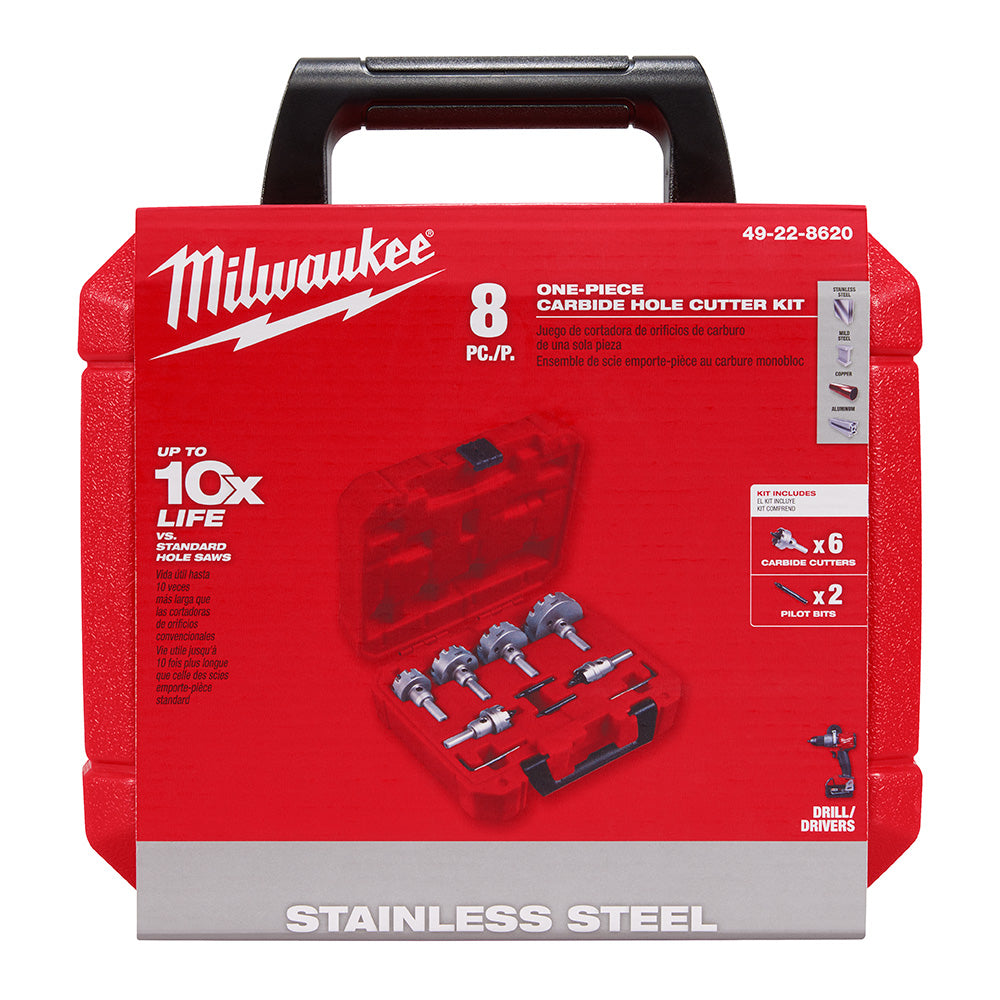 Milwaukee 49-22-8620 ONE-PIECE CARBIDE HOLE CUTTER KIT: 8PC - 2