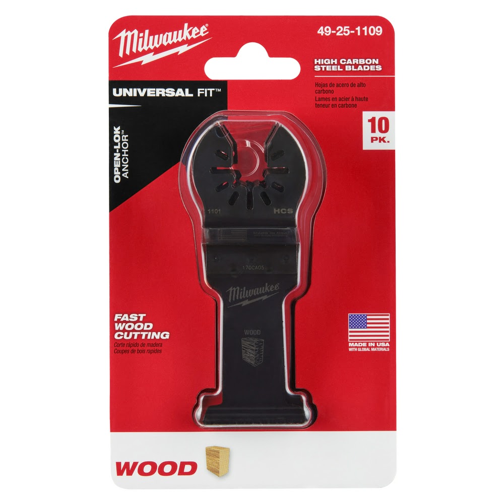 Milwaukee  49-25-1109 Milwaukee® OPEN-LOK™ 1-3/8" HCS WOOD BLADES 10PK - 9