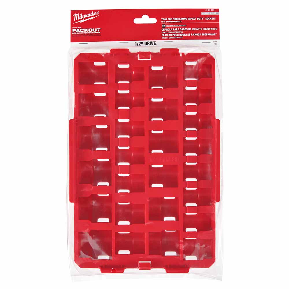 Milwaukee 49-66-6834 Shockwave Impact Duty Socket 1/2" Drive 27-Piece MM Tray Only - 2