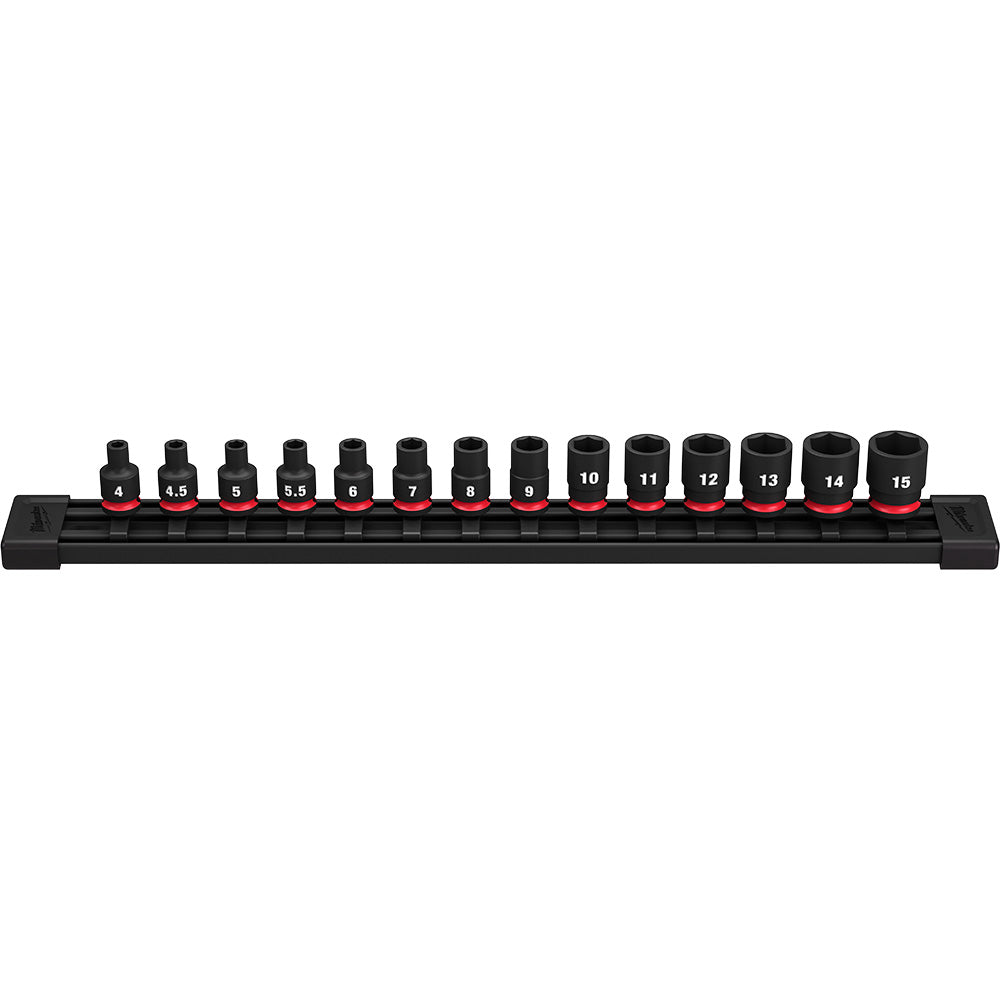 Milwaukee 49-66-7002 14PC SHOCKWAVE Impact Duty™  1/4" Drive Metric Standard 6 Point Socket Set