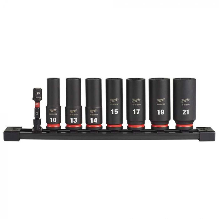 Milwaukee 49-66-7021 8PC SHOCKWAVE Impact Duty™  3/8" Drive Metric Deep 6 Point Socket Set