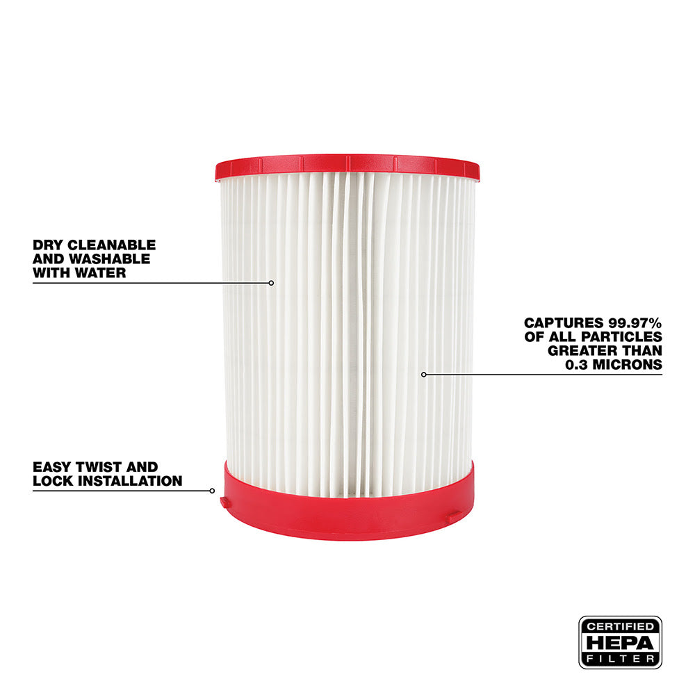 Milwaukee 49-90-1977 Large Wet/Dry Vacuum HEPA Filter - 3