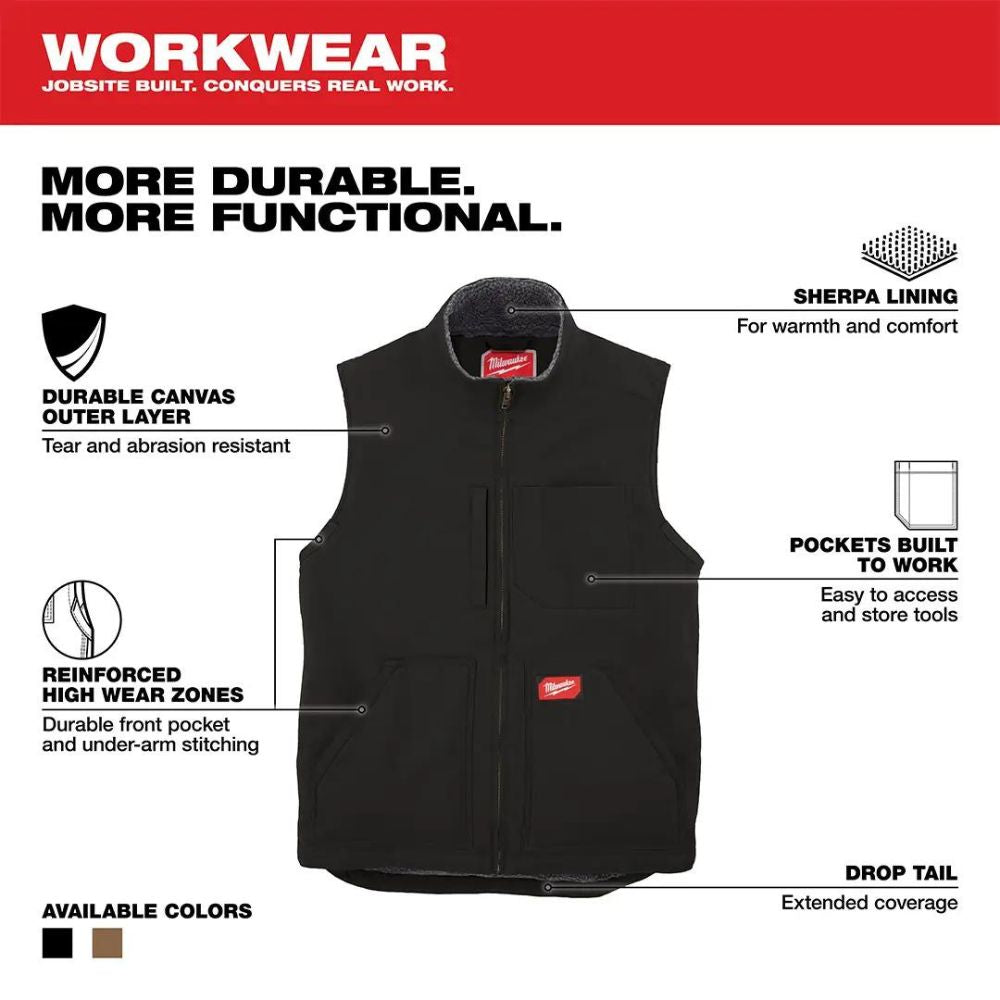 Milwaukee 801B-M Heavy Duty Sherpa-Lined Vest - Black M - 4