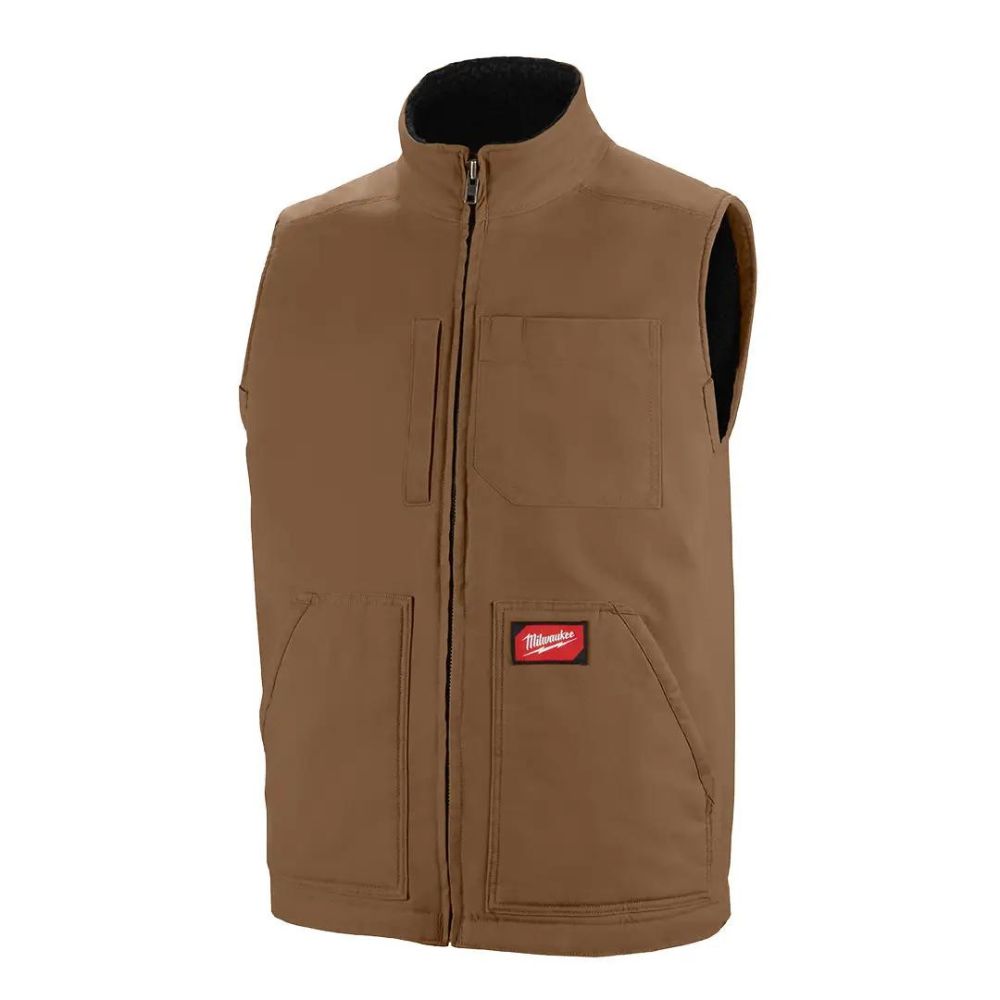 Milwaukee 801BR-S Heavy Duty Sherpa-Lined Vest - Brown S