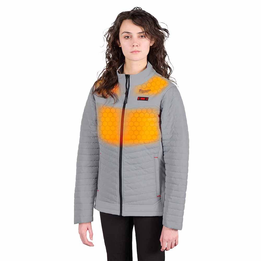 Milwaukee F102G-21 M12 Women's Gray Axis Jacket with (1) 3.0 Ah Battery and Charger