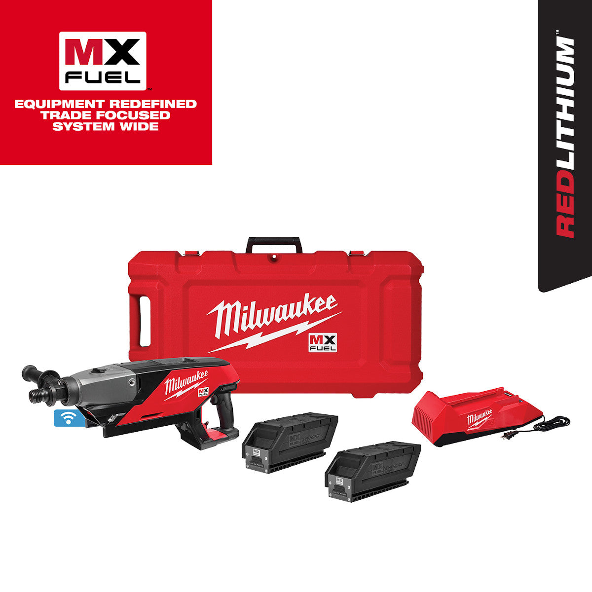 Milwaukee MXF301-2CP MX FUEL Handheld Concrete Core Drill Kit w/ Two Batteries and Charger - 24