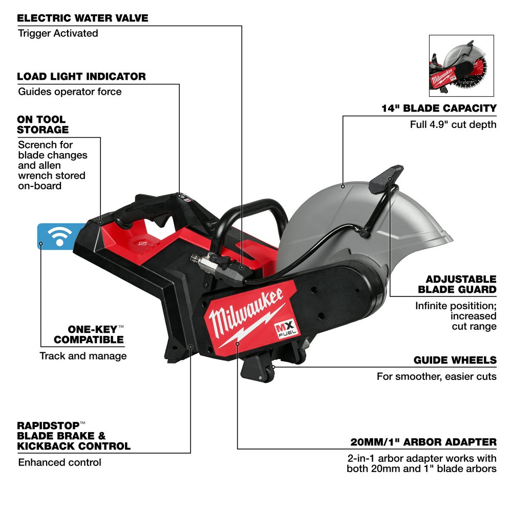 Milwaukee MXF315-0 MX FUEL 14" Cut-Off Saw w/ RAPIDSTOP Brake - 7