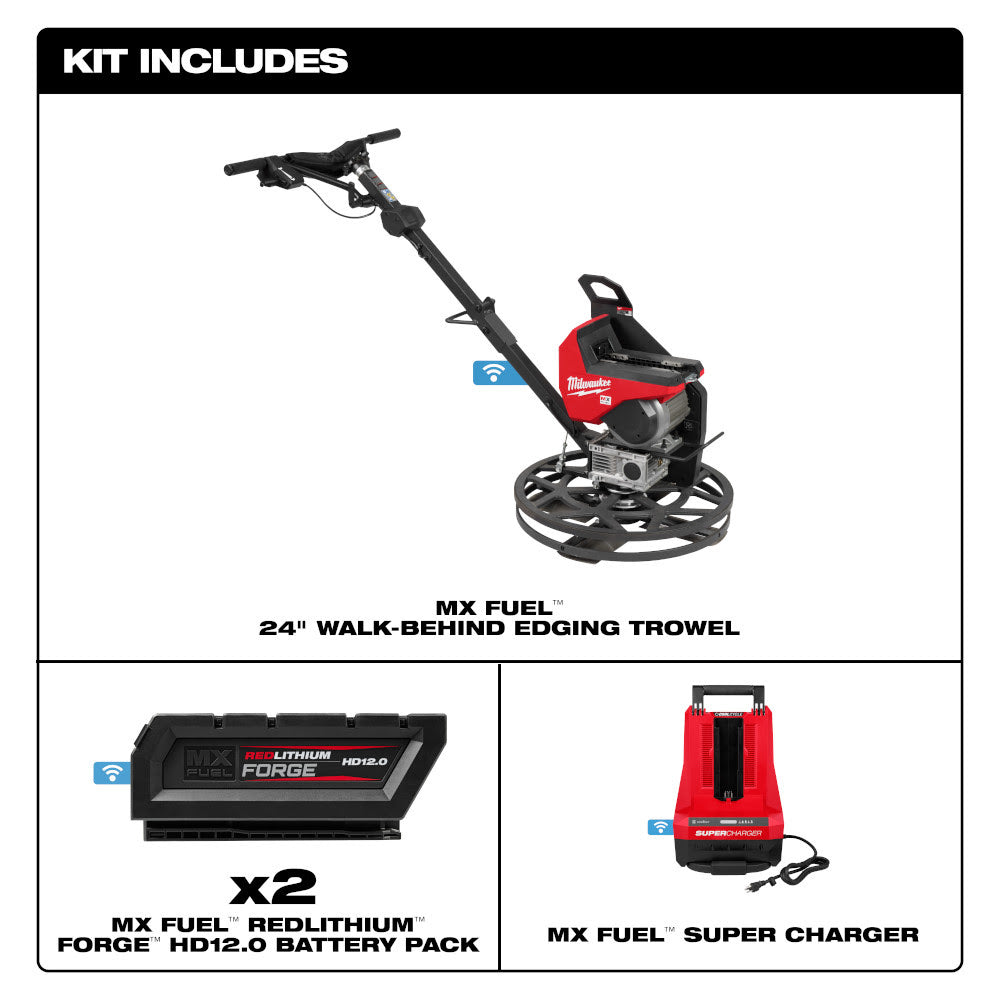 Milwaukee MXF324-2HD MX FUEL 24" Walk-Behind Edging Trowel Kit - 2